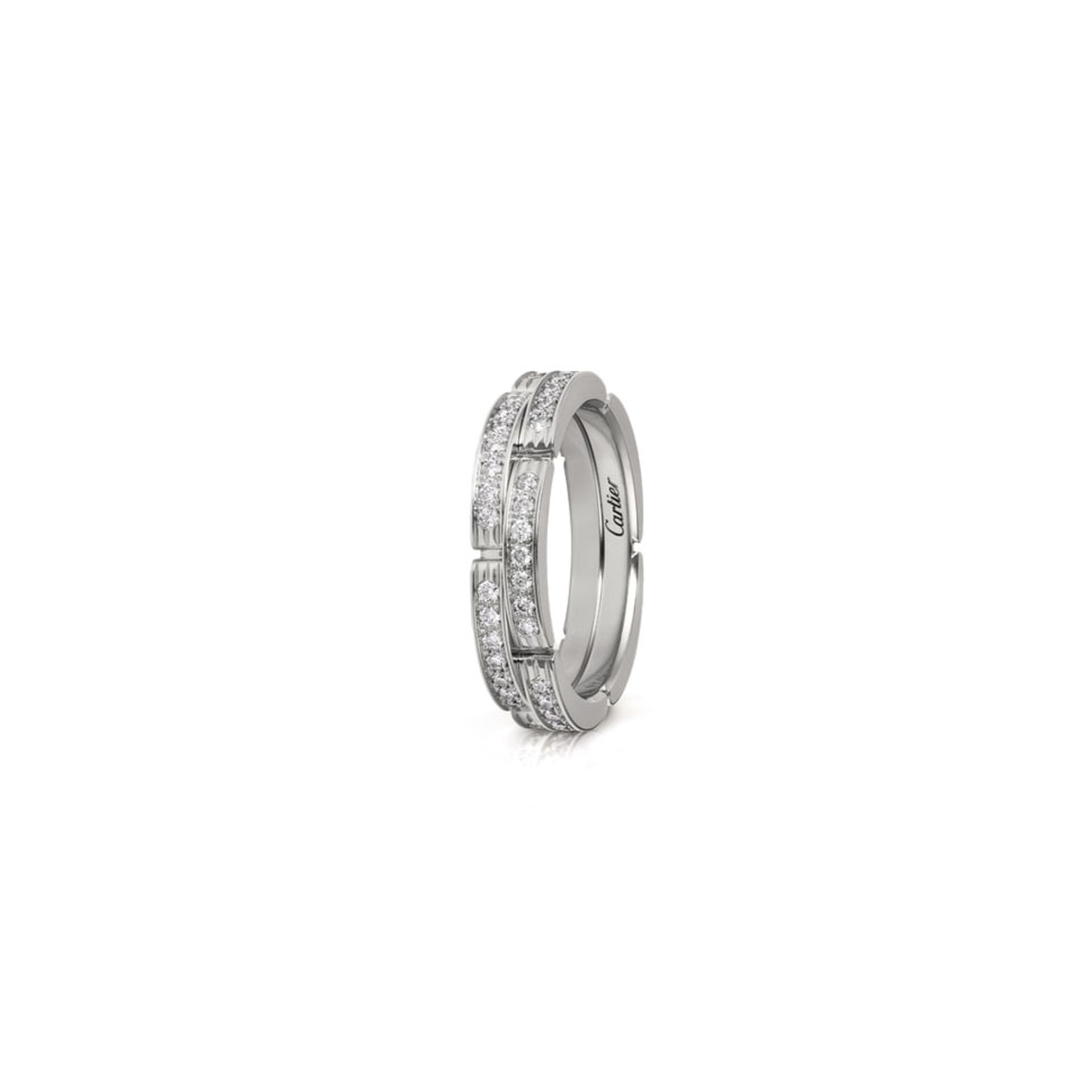 CARTIER MAILLON PANTHÈRE WEDDING BAND, DOUBLE ROW, HALF-PAVED B4098900
